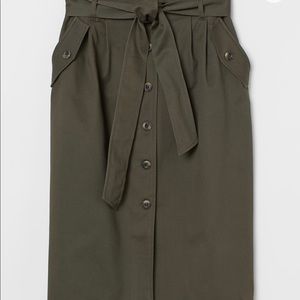 H&M Army Green Mid length Skirt
